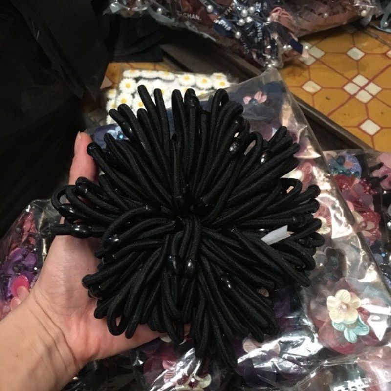 SỈ 100 DÂY BUỘC TÓC ĐEN VÀ ĐỦ MÀU