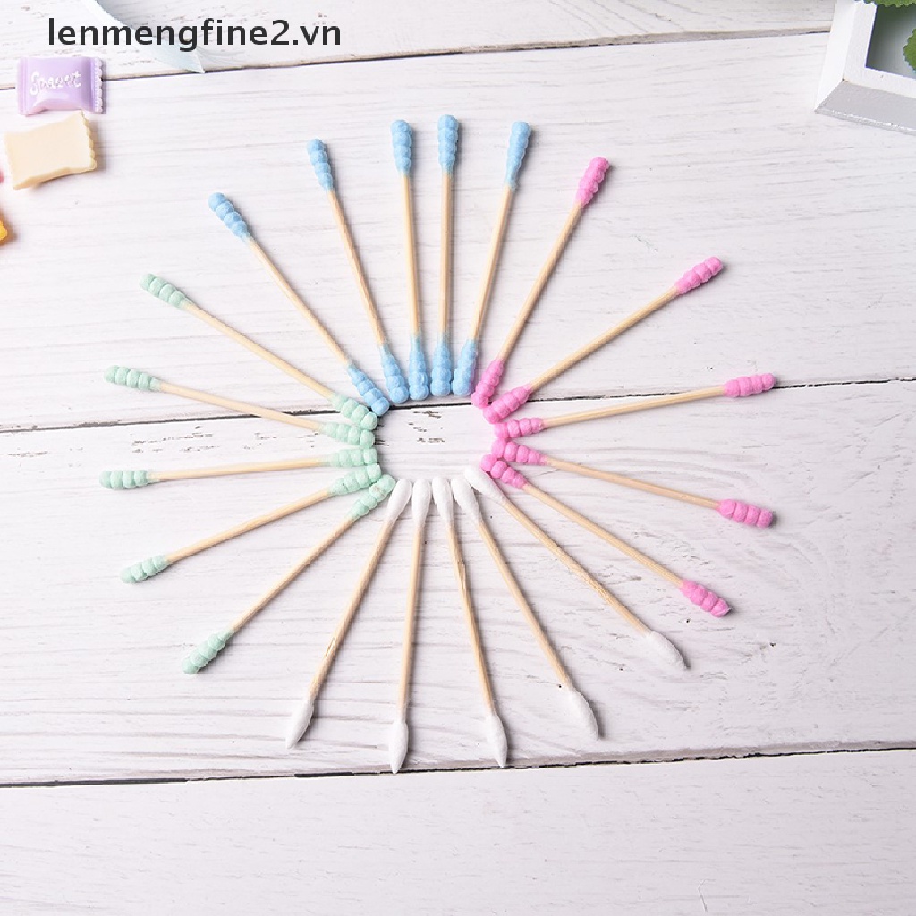 Túi 100 tăm bông cotton 2 đầu màu kẹo