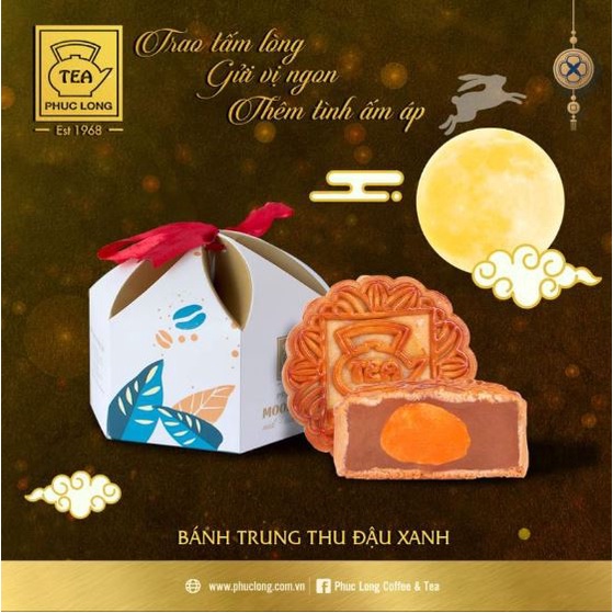 Bánh trung thu Phúc Long 150g các loại (tặng kèm 1 gói trà ô lông túi lọc 12g cho mỗi bánh)