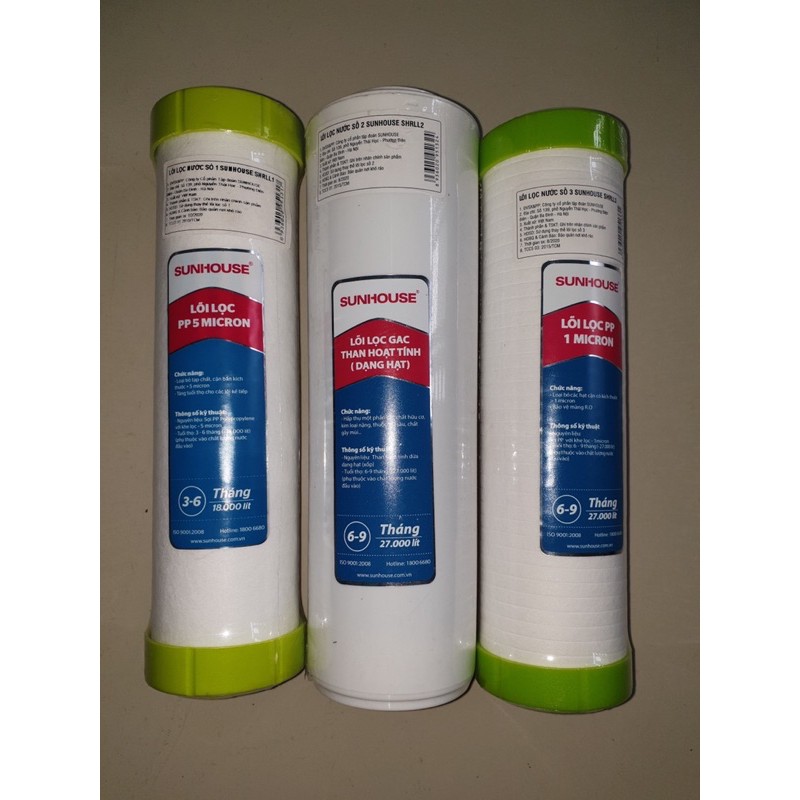 Bộ 3 lõi lọc thô chính hãng Sunhouse