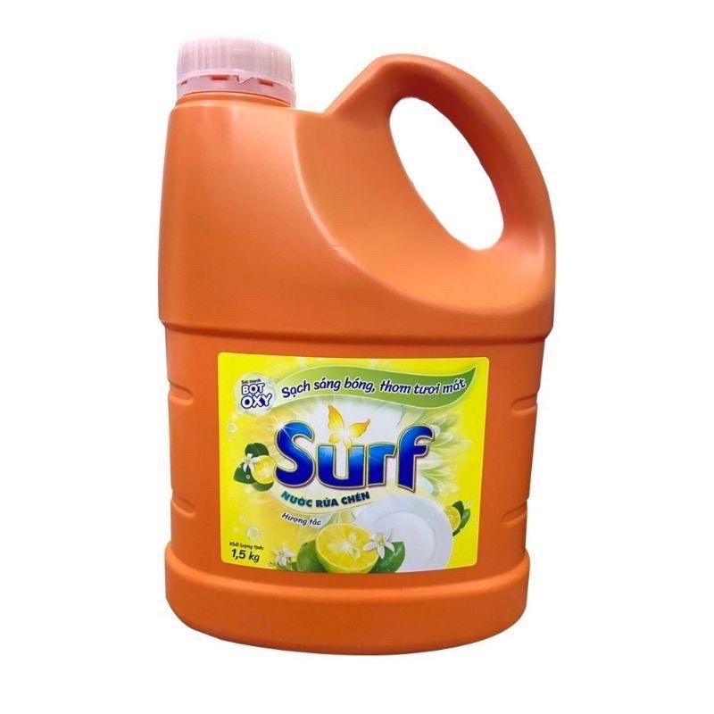 ⚡NƯỚC RỬA CHÉN SURF HƯƠNG TẮC  VÀ CHANH XẢ CAN 1,5KG