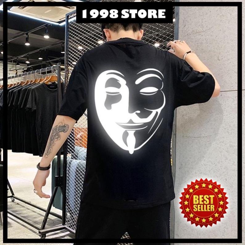 Áo Phông Tay Lửng Đen Anonymous Hacker Nam Nữ Cá Tính Đủ Size
