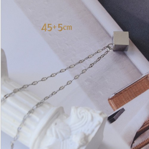 Dây Chuyền Dây Xoắn Khối Lập Phương Titan Ko Đen TT 3215