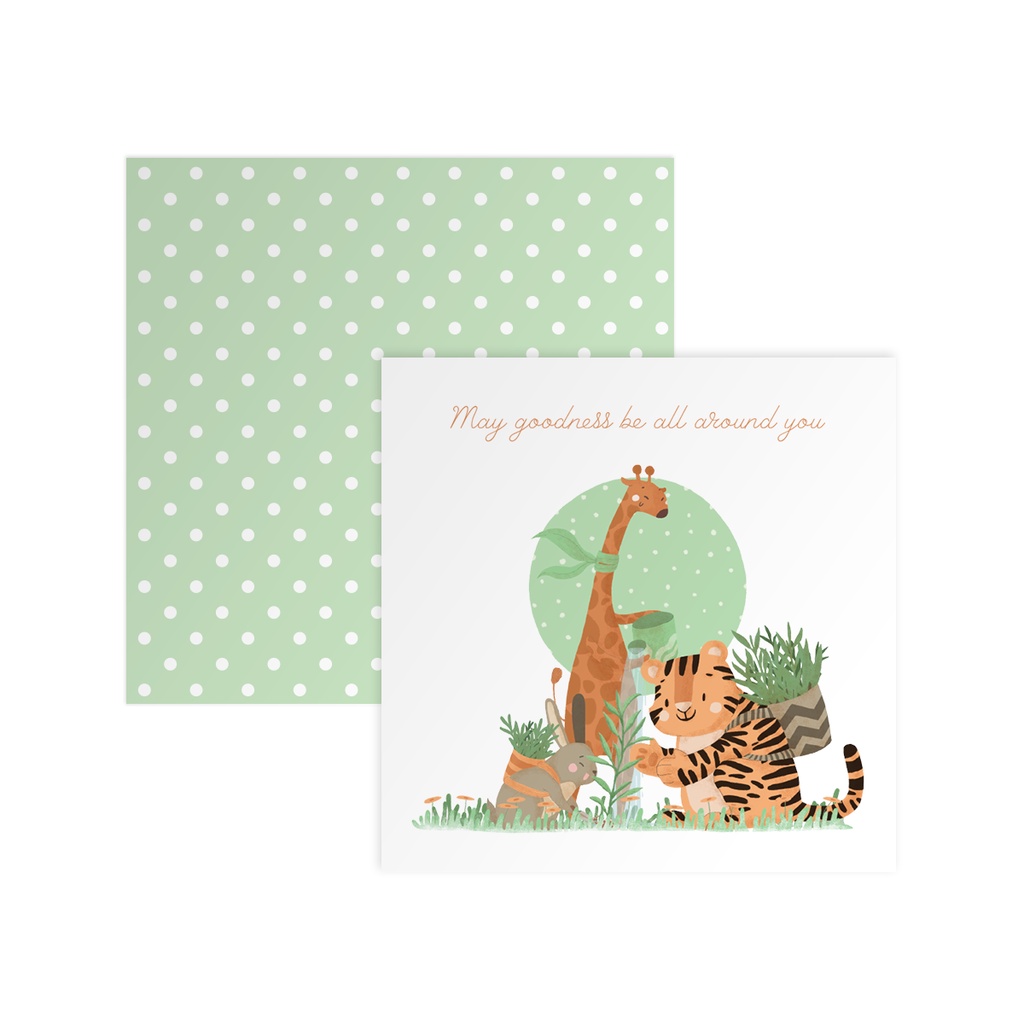 Thiệp tình bạn, tình yêu, sinh nhật, chúc mừng, truyền cảm hứng SDstationery Live Green 12x12 cho người yêu thiên nhiên