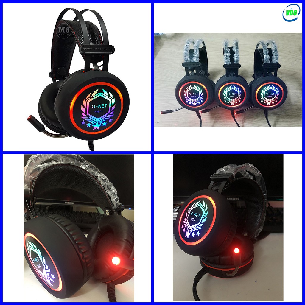 Tai nghe Gaming Gnet H99 âm thanh 7.1 - Led đổi màu - Bass siêu căng - Bảo hành 12 tháng