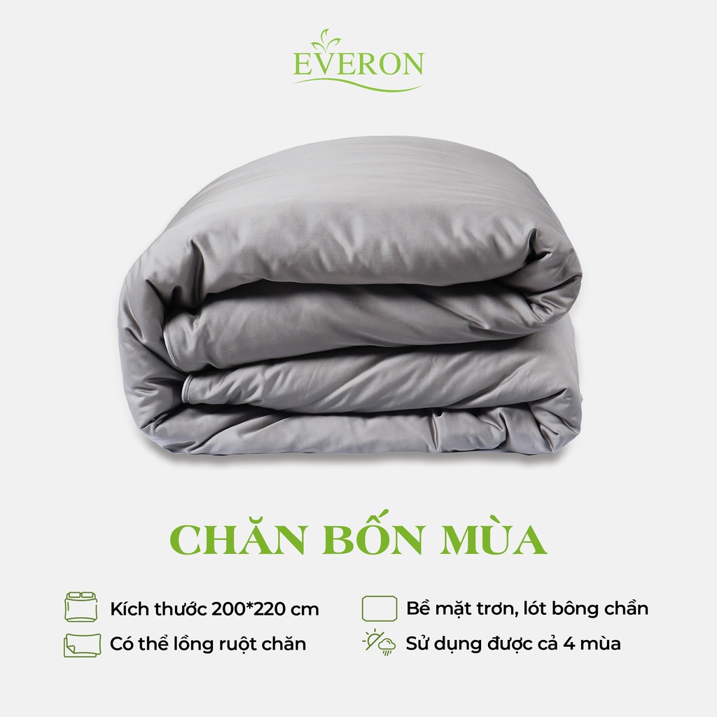 Bộ ga gối EVERON Micro Modal màu trơn Basic mã GRIS OL2302 nhiều kích thước