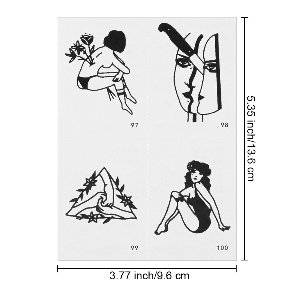 Set 100 hình xăm dán tạm thời chống nước unisex