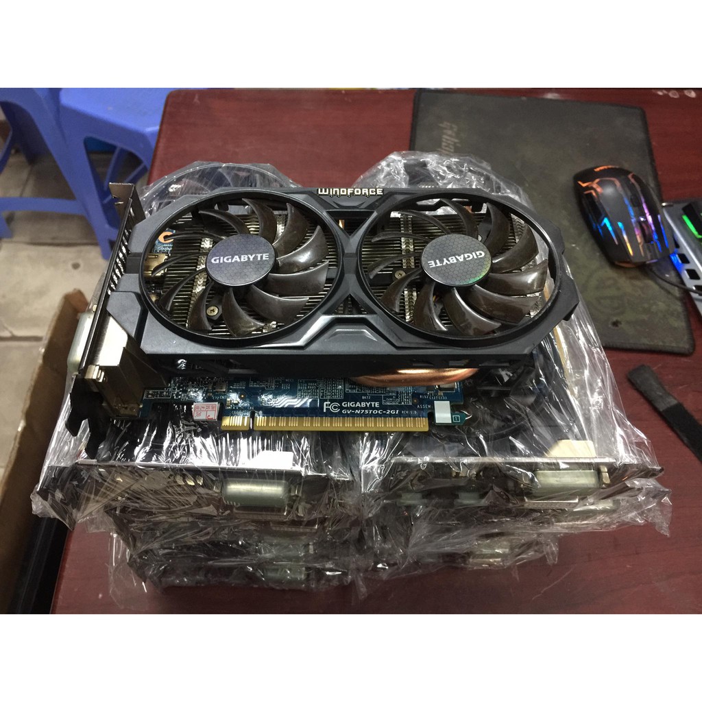 [Rẻ nhất Shopee] [Rẻ nhất Shopee] Card màn hình Gigabyte GTX 750 Ti 2G DR5 DUAL FAN 1 FAN  Tặng Nguồn Phụ | WebRaoVat - webraovat.net.vn