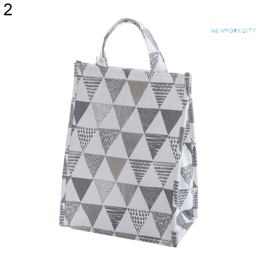 Túi Giữ Nhiệt Đựng Hộp Cơm Trưa Họa Tiết Kẻ Sọc Chống Thấm Nước Tiện Dụng