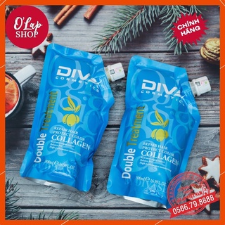 Hàng chính hãng ] giá tốt nhất dầu hấp diva collagen xanh mới chính hãng: phục hồi siêu mềm mượt 500ml_giá tốt nhất