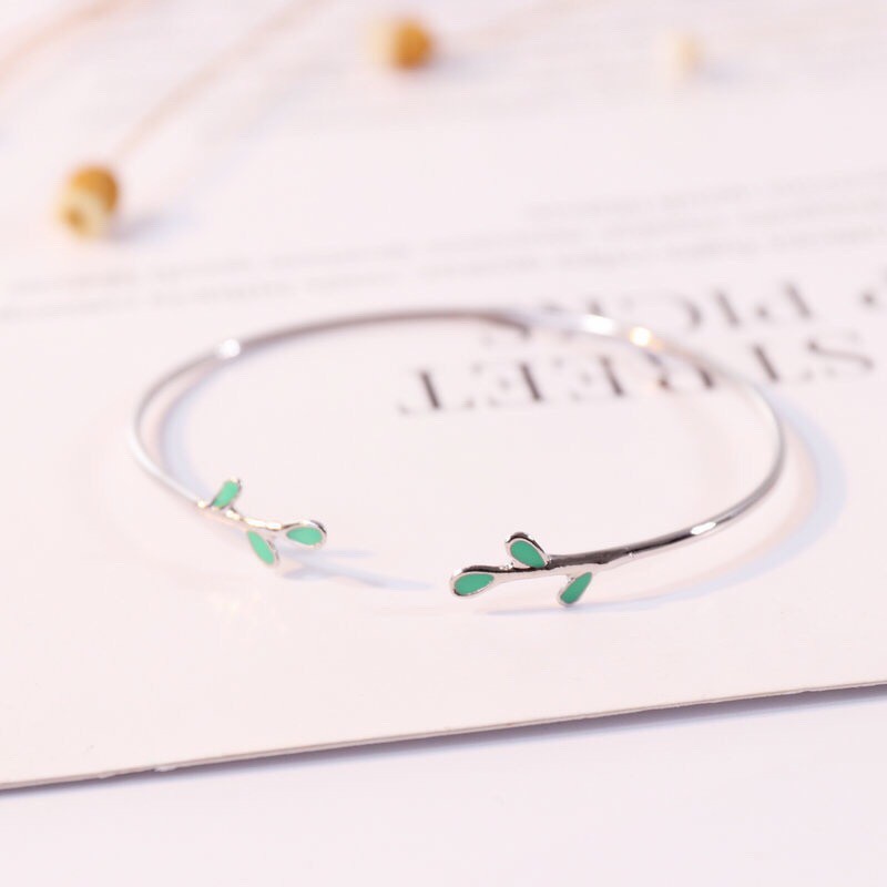 [SIÊU HOT] VÒNG TAY NỮ MỞ CHIẾC LÁ HÀN QUỐC SIÊU DỄ THƯƠNG