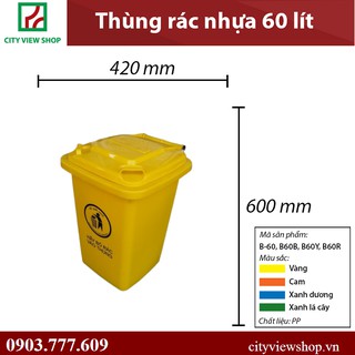 Thùng rác nhựa 60 lít