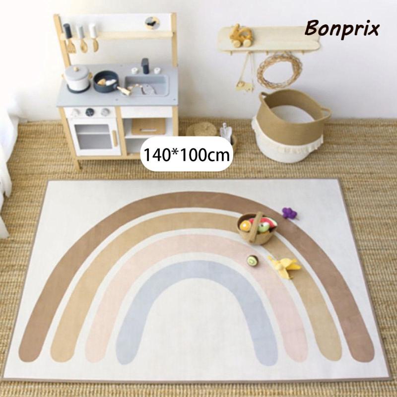 Thảm trải sàn chống trượt thiết kế hình cầu vồng dễ thương an toàn cho bé vui chơi
