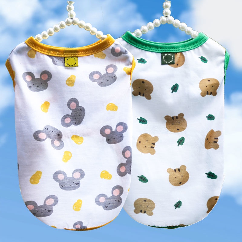 ↂ❁Chó vừa nhỏ áo vest mèo mèo quần áo vật nuôi cung cấp cho mùa xuân và mùa hè phim hoạt hình gấu chuột mới phiên bản Hà