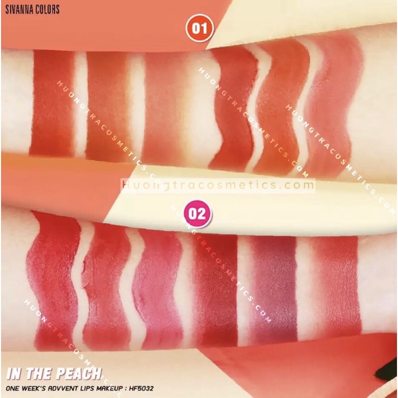 [ 3 Son Thỏi - 3 Son Kem] Set 6 Son Lì Sivanna Colors One Week's Advent Lips Makeup HF5032