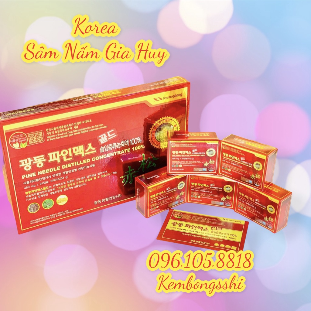 [Hàng Mới DATE 2024] Tinh Dầu Thông Đỏ KWANGDONG PINE MAX GOLD Hàn Quốc, Hộp 120 Viên