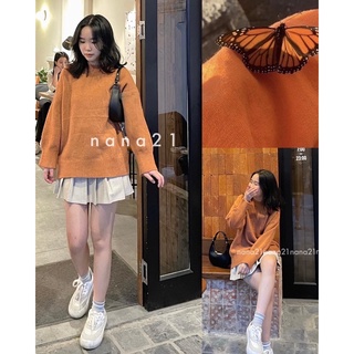Áo len trơn cổ tròn