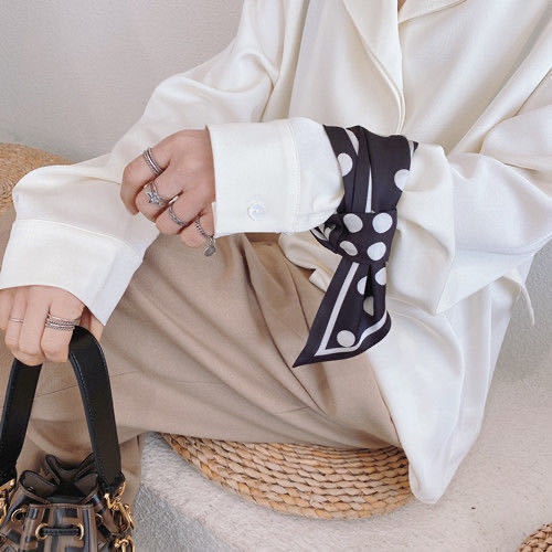 Khăn choàng GAVINBROWN chất liệu lụa tốt in hoa văn 2 mặt dễ phối y phục