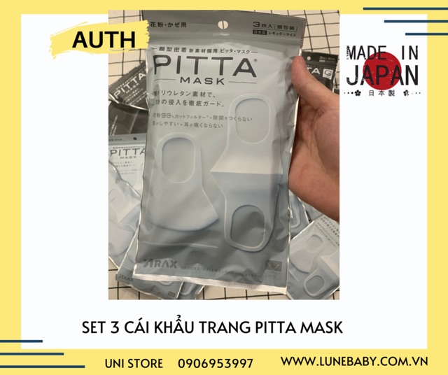 [Auth] Khẩu trang Pitta Mask hàng nội địa Nhật