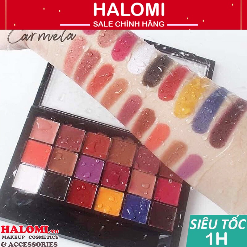 Bảng Son Carmela Anastasia Dupe 18 Ô Cao Cấp Với Chất Son Lì Lên Màu Chuẩn Không Khô Môi_HALOMI