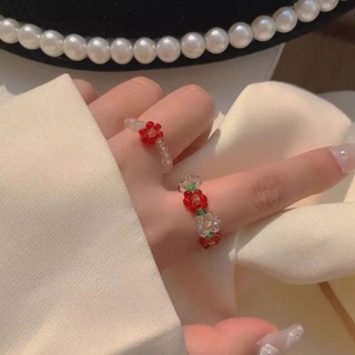 Nhẫn hoa hạt cườm hạt 3mm| beaded flower ring