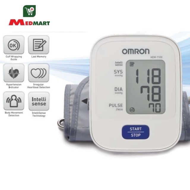 Máy Đo Huyết Áp Bắp Tay Điện Tử OMRON Hem 7120, Bảo Hành 05 Năm Chính Hãng Medmart