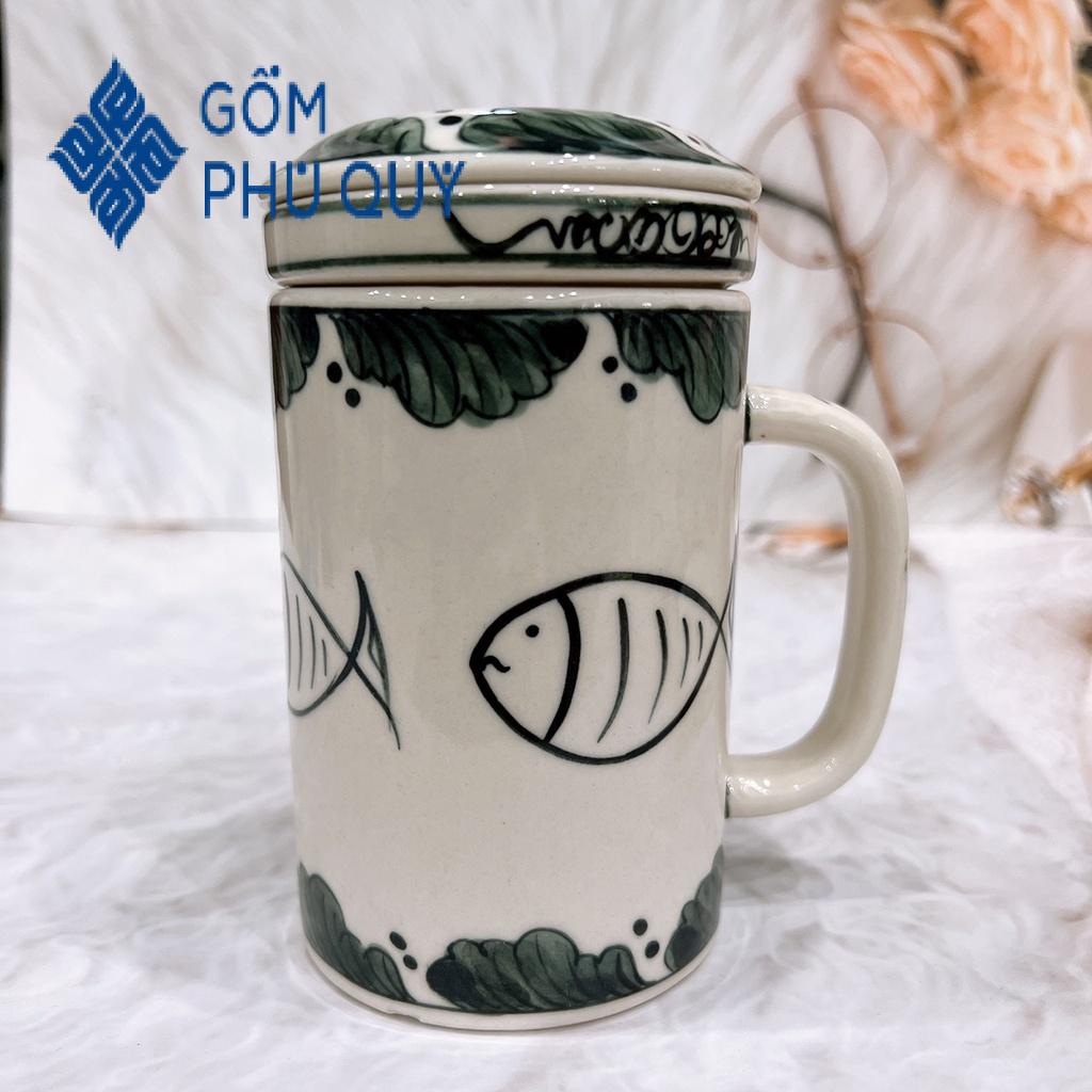 Cốc Sứ, Ly Sứ ⚱ Gốm Sứ Bát Tràng ⚱ Cốc Lọc Trà, Ly Lọc Trà Cao Cấp, Đẹp Decor Gomphuquy