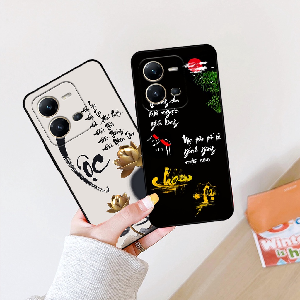 Ốp lưng Vivo V25 - V25e in hình phong cách chữ thư pháp cha mẹ, tài lộc