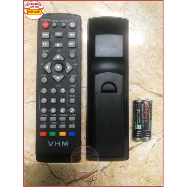 Remote Điều khiển đầu thu VŨ HỒNG MINH DVB T2 truyền hình mặt đất VHM- Hàng loại tốt Tặng kèm Pin!!!
