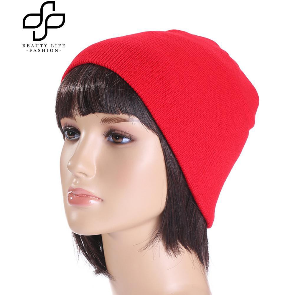 Mũ len tròn màu trơn đơn giản cho nam và nữ