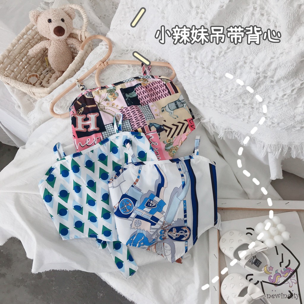 Áo Hai Dây Thời Trang Mùa Hè Hàn Quốc Cho Bé Gái