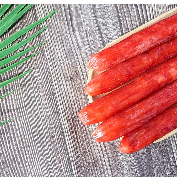 Lạp xưởng thịt làm nhân bánh trung thu siêu ngon 100g, loại thập cẩm, có màu hồng hoặc nâu sậm, vị ngọt.