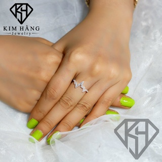 Nhẫn Bạc Nhịp Tim Đính Đá