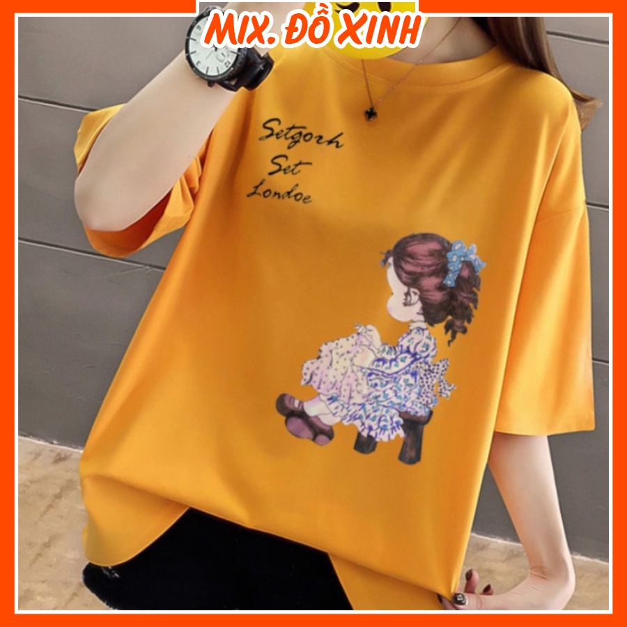 Áo thun form rộng tay lỡ Thu Hà áo phông unisex chất thun cotton in hình Công Chúa Tuyết