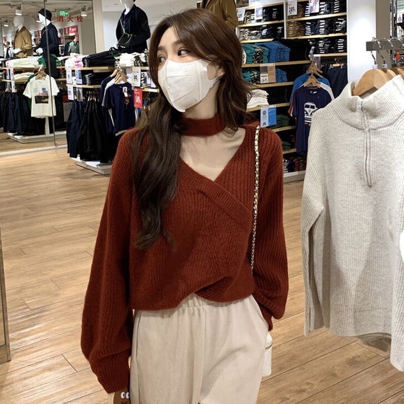 Áo Len Chéo Tay Bồng Ulzzang | BigBuy360 - bigbuy360.vn