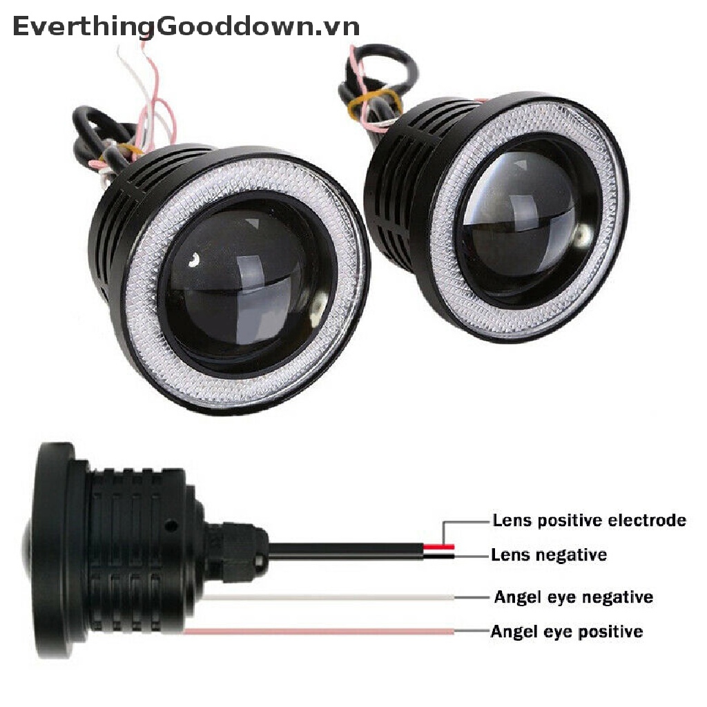 Everthinggooddown Đèn LED Mắt Thiên Thần 1 * 3.5 &quot;12V Ánh Sáng Trắng Đa Dụng Dành Cho Ô Tô