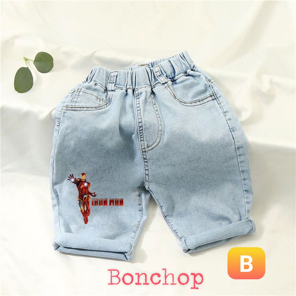 Quần short jean lưng thun bé trai