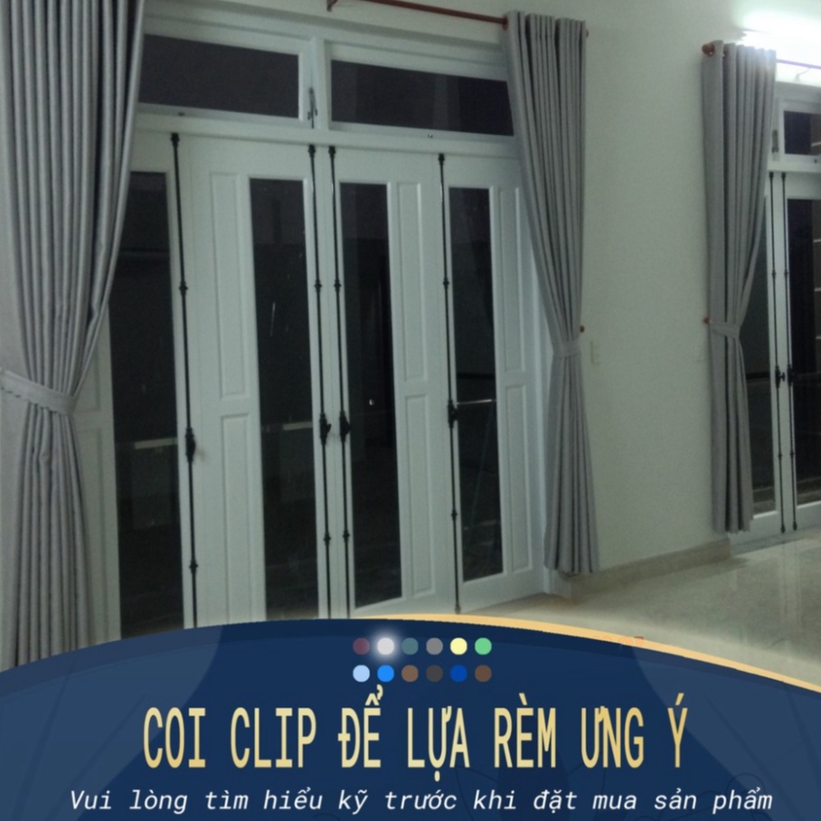 Rèm cửa sổ chống nắng cản sáng, chống tia uv, kiểu dáng ore, rèm dán tường - màu ghi xám (kích thước nhỏ)