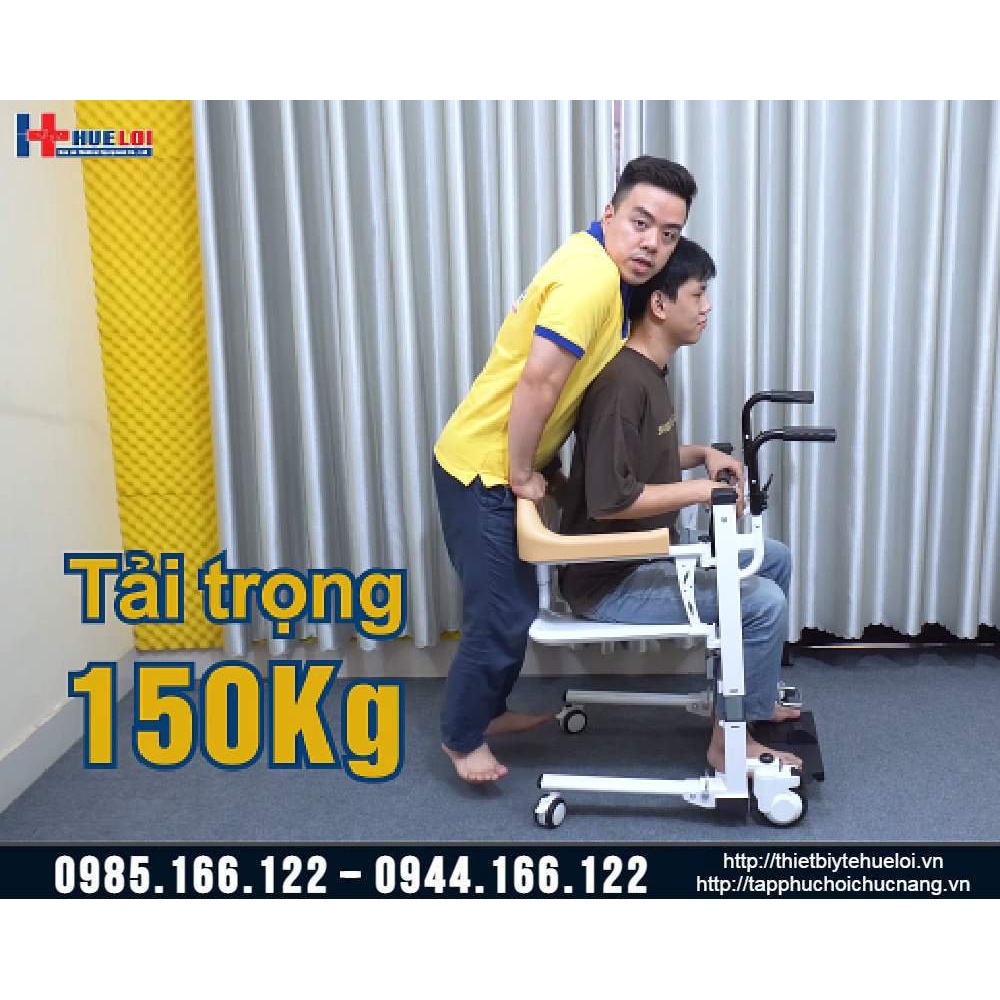 Xe lăn đa năng, xe nâng hạ bệnh nhân có bô vệ sinh, xe lăn ghép 2 mảnh