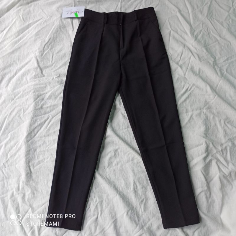 Quần tây nữ lưng cao ống suông đứng đẹp [HÀNG VNXK] Kiểu âu công sở cạp cao màu đen trắng xanh than- Mặc đi học đi chơ | BigBuy360 - bigbuy360.vn