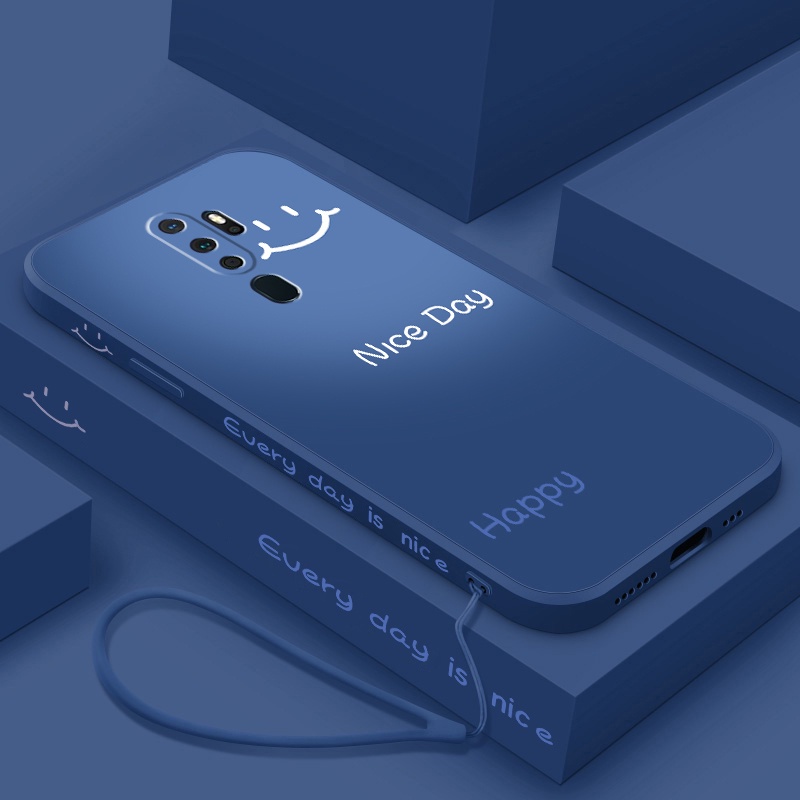 Ốp Điện Thoại Silicon Mềm Siêu Mỏng Màu Tương Phản Hình Mặt Cười Chống Sốc Cho OPPO A9 2020 A5 2020 F11 PRO F11