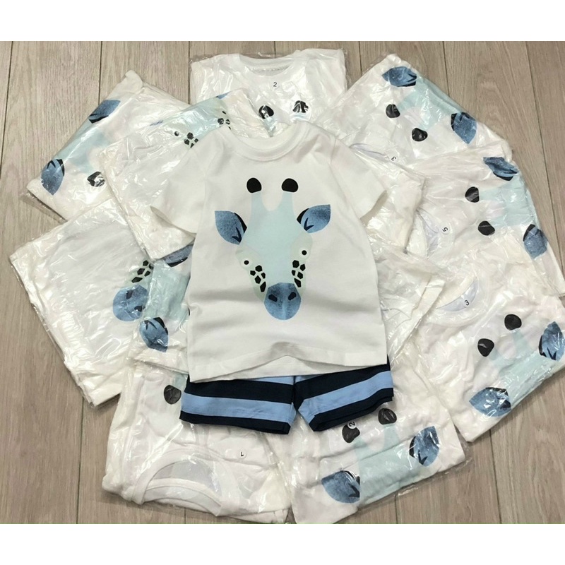 Bộ cộc tay in hình Zoo cho bé trai size từ 10-24 cân