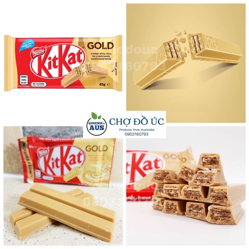 KitKat New 2023 - Bánh xốp KitKat phủ chocolate 4F - nhập Úc