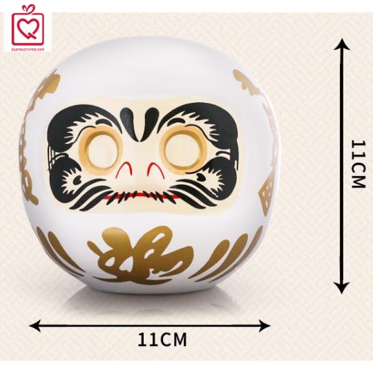 Tượng thần tài Daruma cầu tài và may mắn loại không tròng, búp bê daruma Nhật Bản