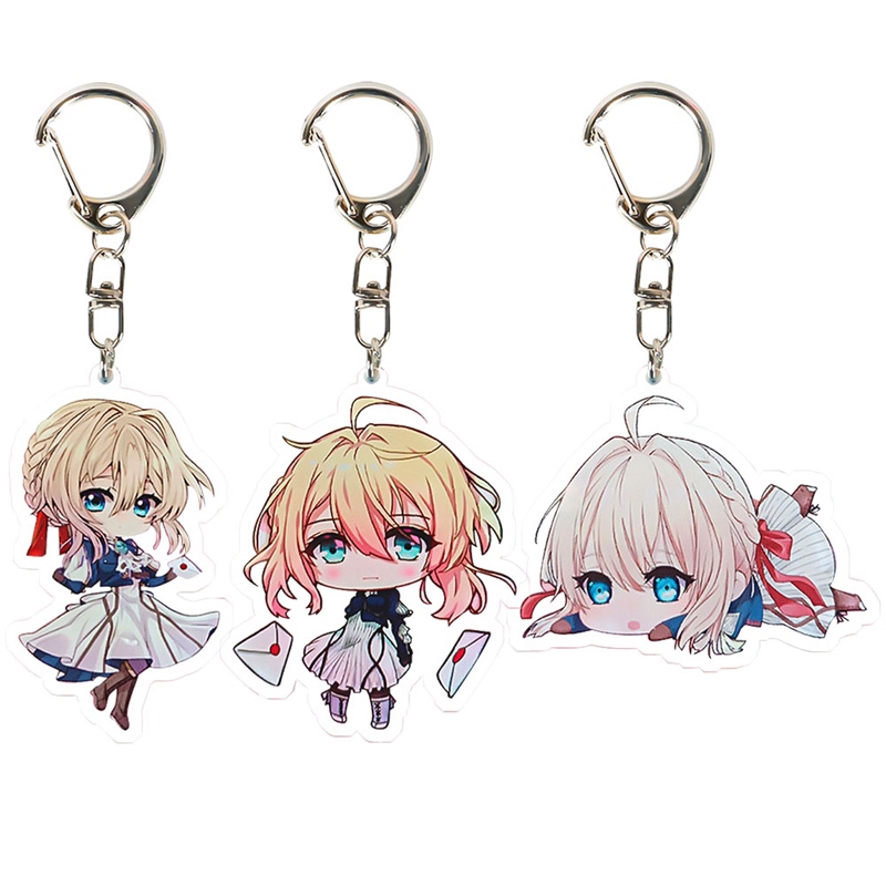 Móc khóa nhựa họa tiết hoạt hình Violet Evergarden