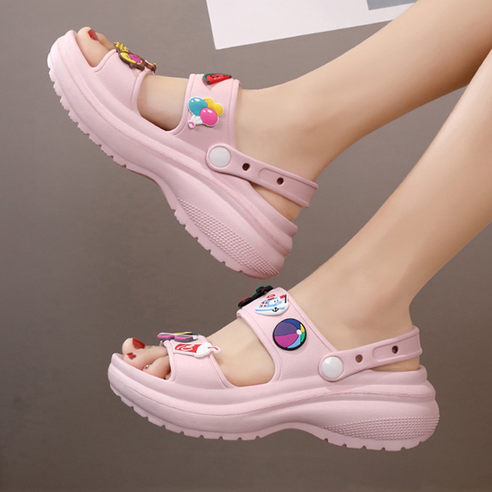 Dép sandal đế dày 6cm tăng chiều cao thời trang cho nữ dép sandal nữ dép gót sandal nữ 7799-1