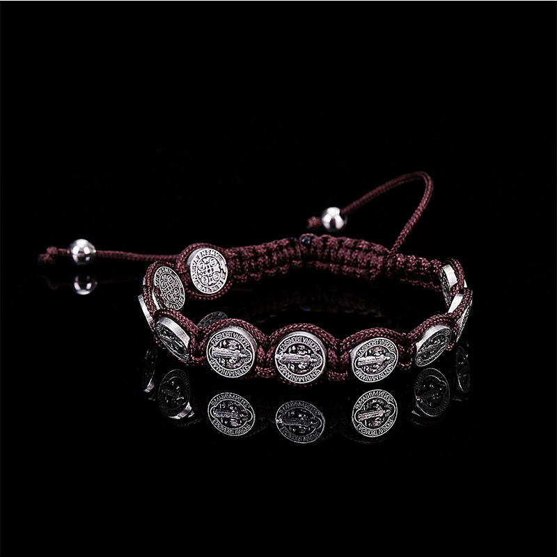 Vòng Đeo Tay Chuỗi Hạt Bằng Kim Loại Hình Thánh Giá Cổ Điển