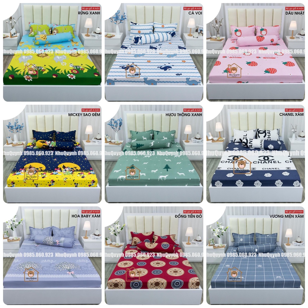 Bộ ga gối 💖m6/m8💖 drap giường poly, ga trải giường + 2 vỏ gối nằm đơn giản