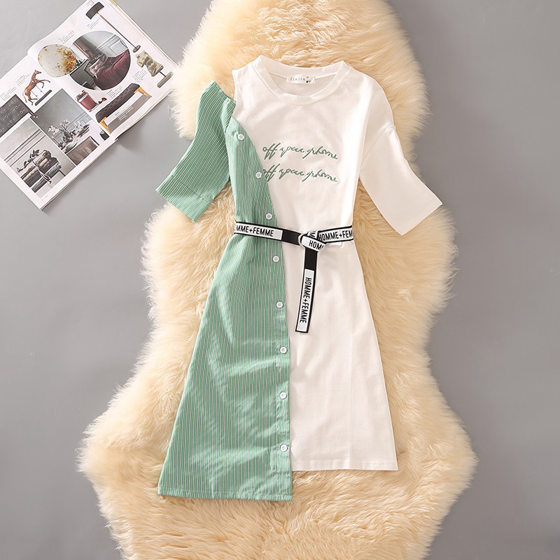 Váy Phông Cúc Chéo Tà 3 Màu Trẻ Trung