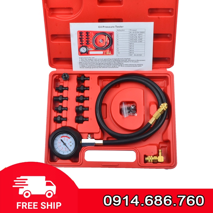 Bộ KIT đo áp suất bơm dầu, đồng hồ đo áp bơm dầu HÀNG CHUẨN
